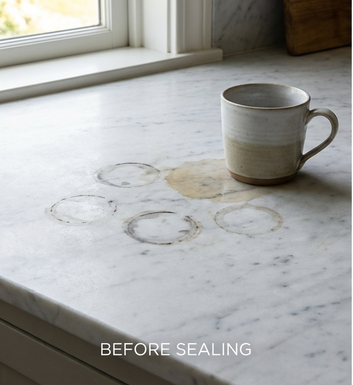 Stone before sealing